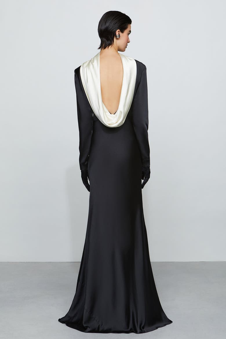 Allegra Gown, Alternate, color, Black/Ivory