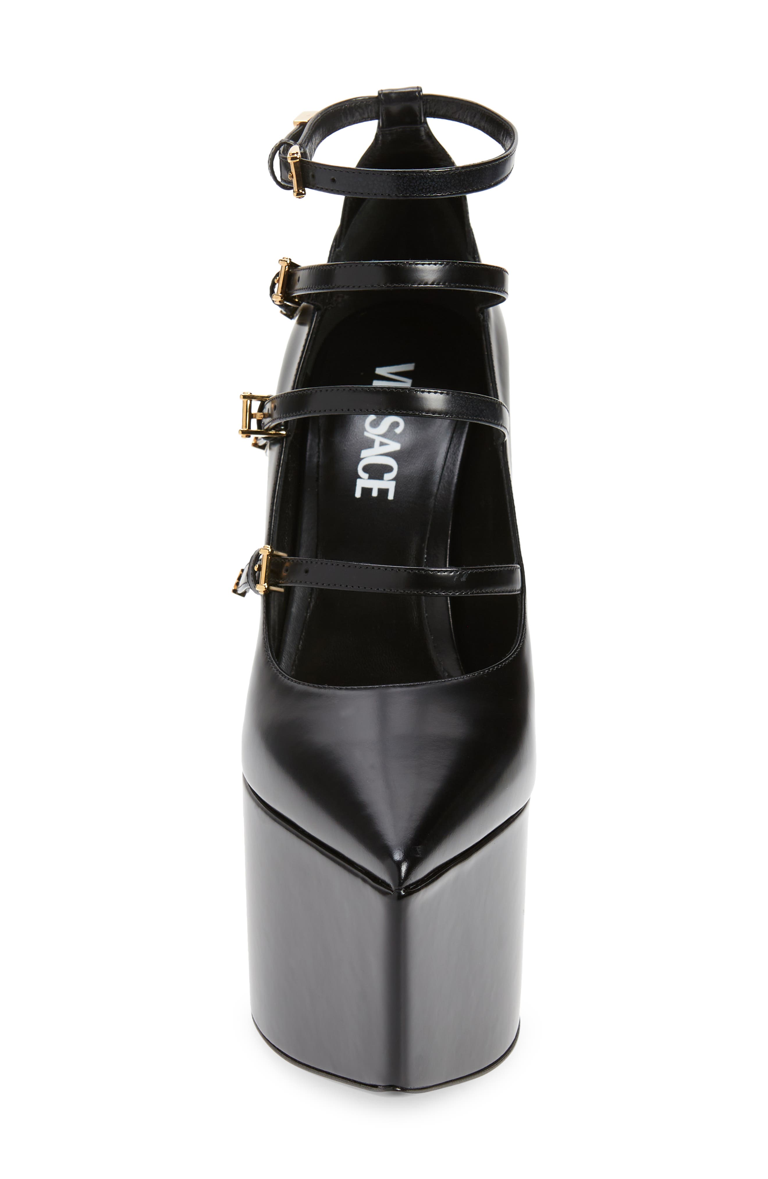 Versace Tempest Pointed Toe Platform Pump, Alternate, color, 