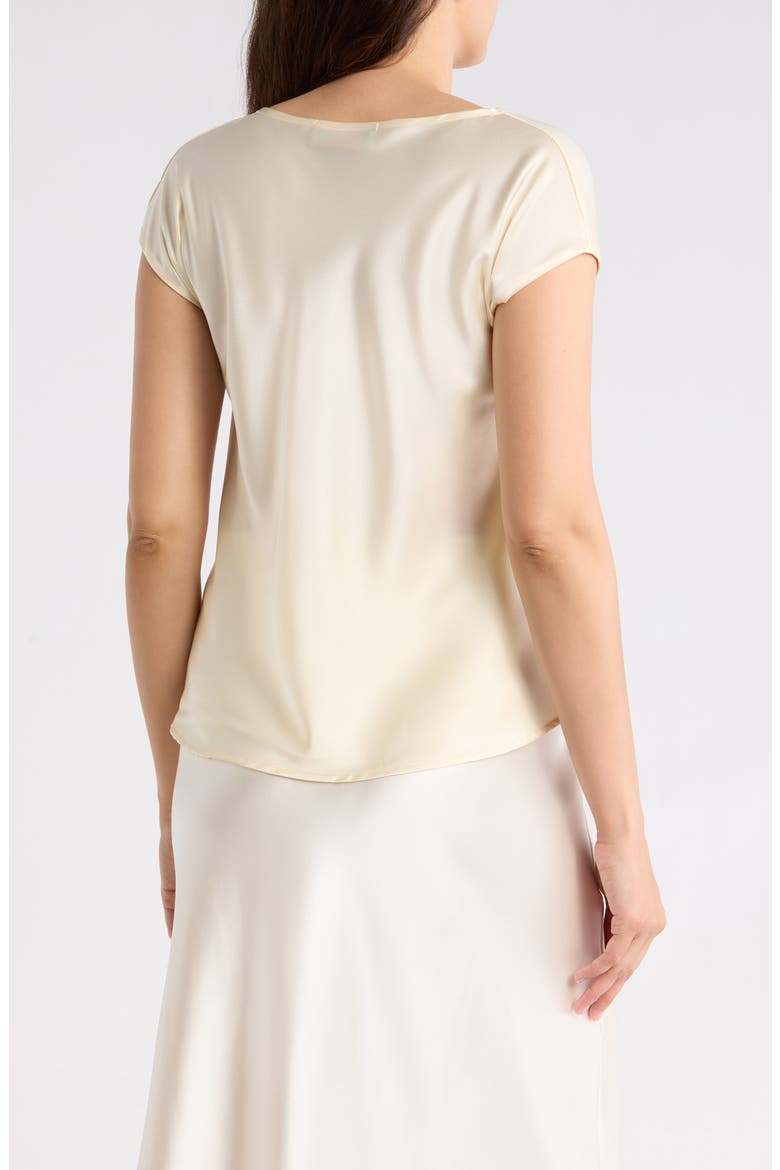 Cowl Neck Cap Sleeve Satin Top, Alternate, color, LIGHT BUTTER