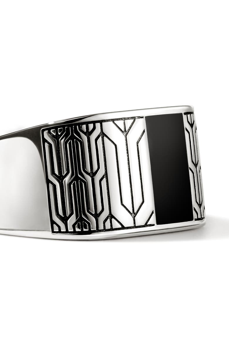 John Hardy Icon 50 Signet Ring, Alternate, color, Black Onyx