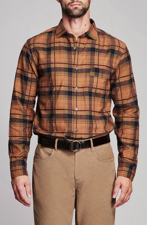 Textured Pickwick Plaid Button Up Shirt