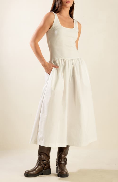 Freemarket Sleeveless Mixed Media Maxi Dress In White
