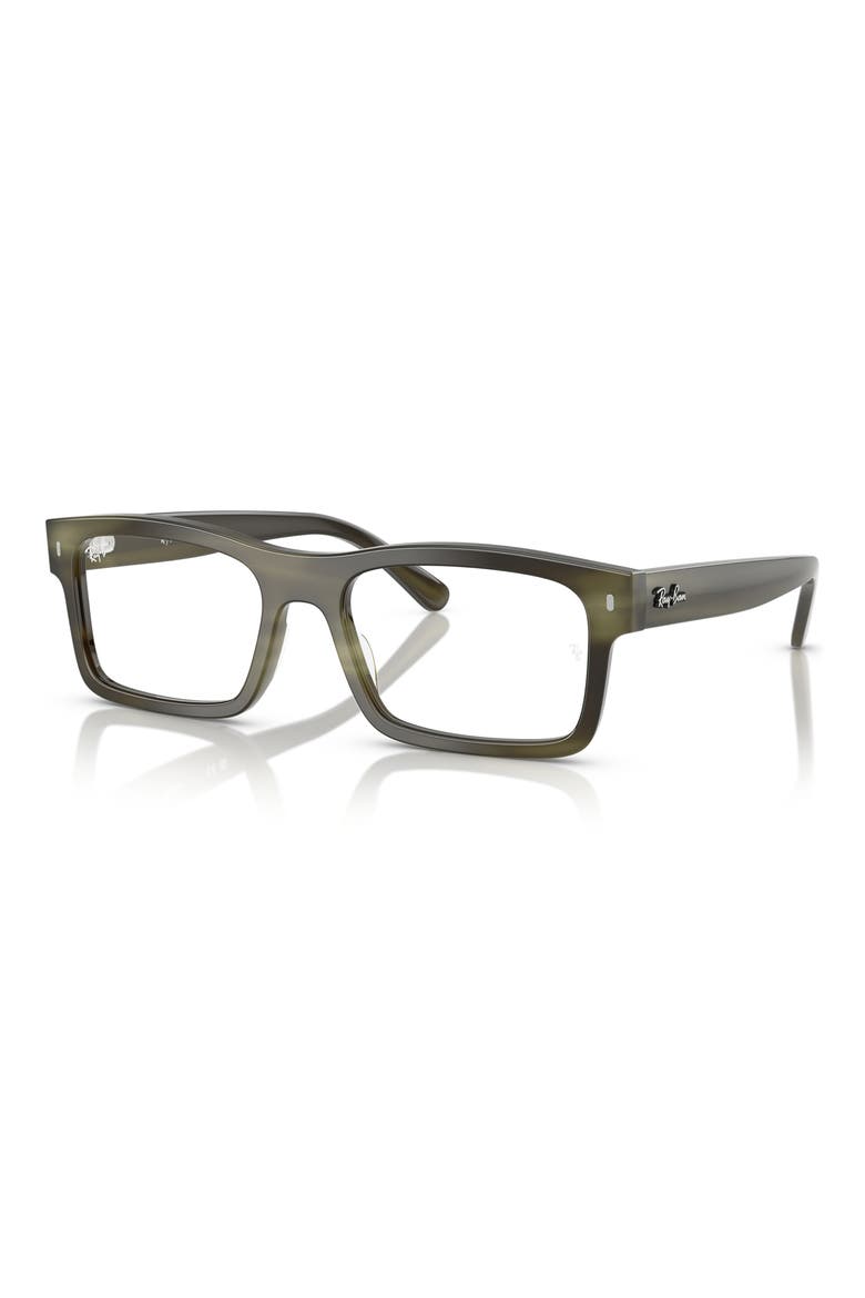 54mm Rectangular Optical Glasses, Alternate, color, GREEN HAVANA