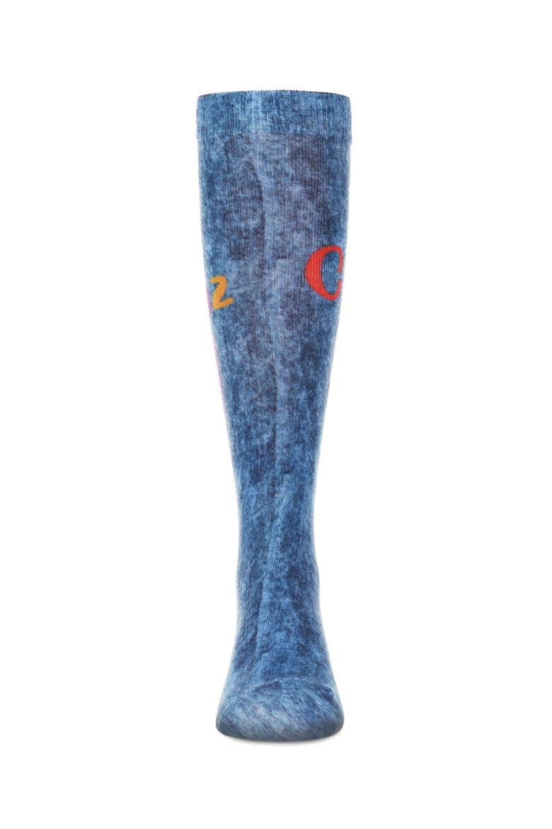 Cuz! Acid Washed Knee High Sock, Alternate, color, Blue