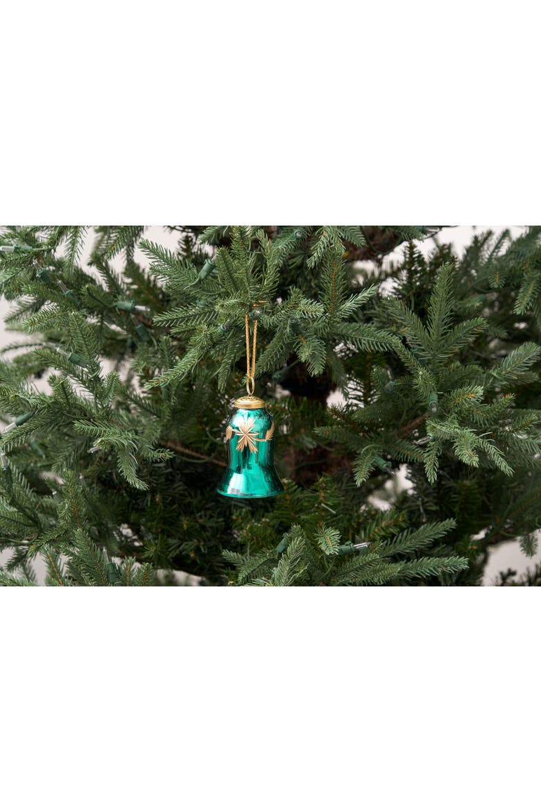 Glass Christmas Bell Christmas Tree Ornament Set  of 2, Alternate, color, Green