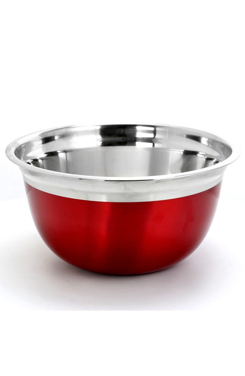 OSTER Rosamond 3 Piece Stainless Steel Round Mixing Bowls, Alternate, color, Red