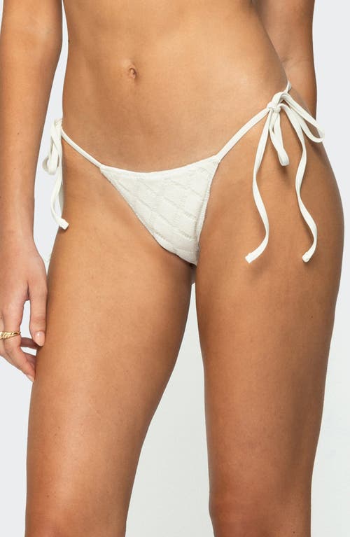 Shop Edikted Open Knit Side Tie Bikini Bottoms