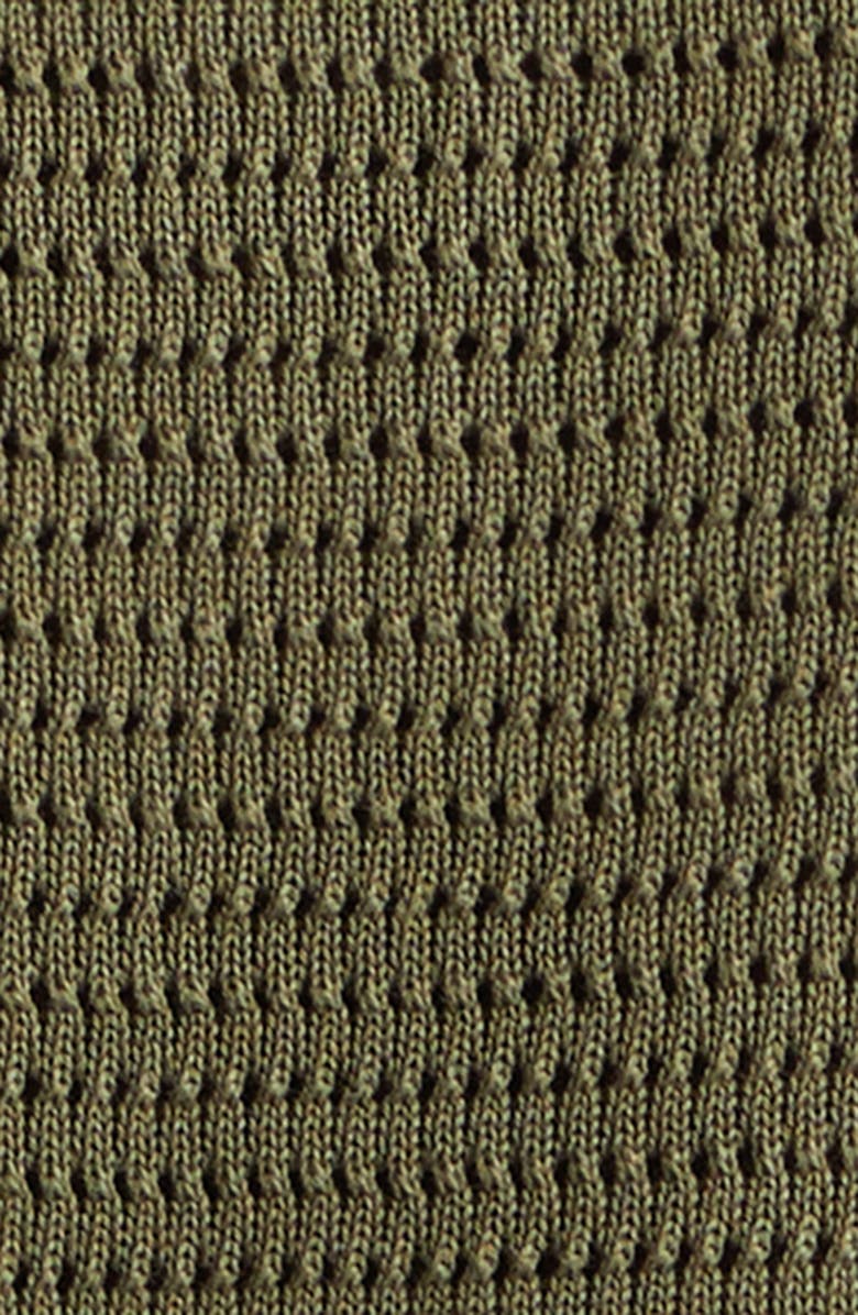 Drake's Cotton Mesh Polo Sweater, Alternate, color, Olive