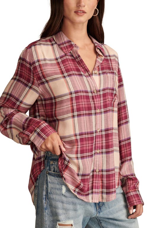 LUCKY BRAND LUCKY BRAND CLOUD PLAID BOYFRIEND SHIRT 