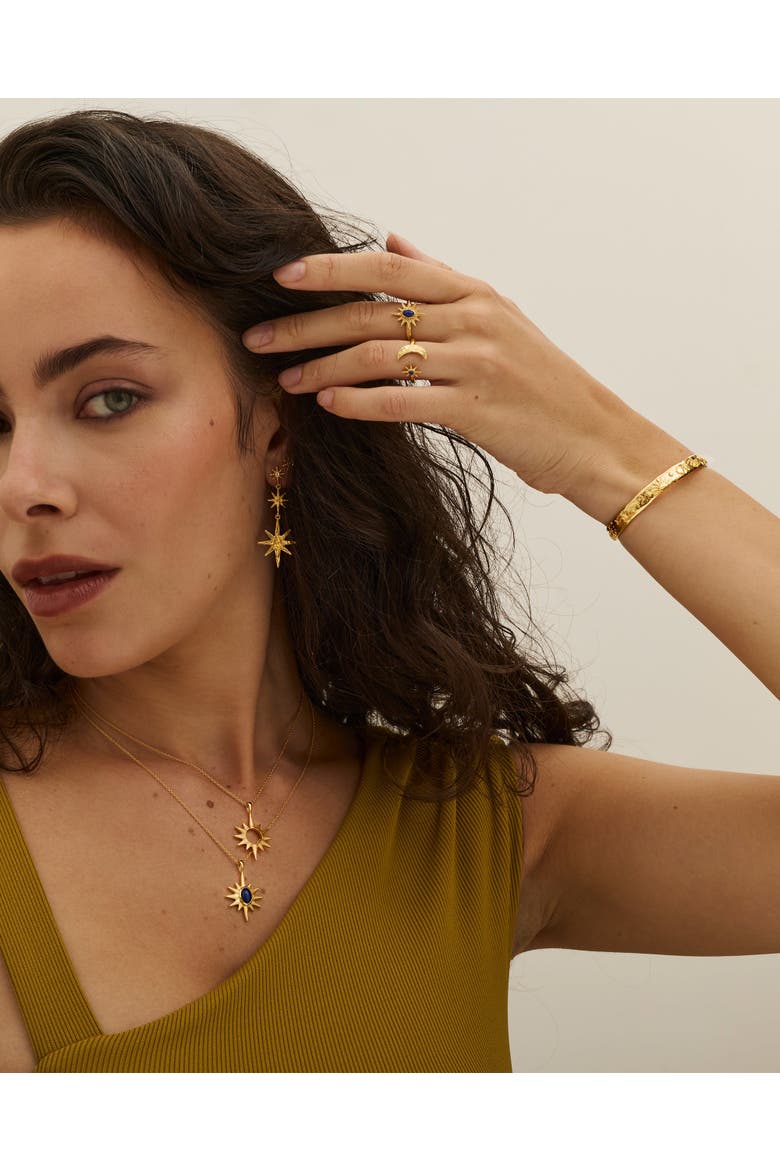 Lapis Star Pendant Necklace, Alternate, color, Gold