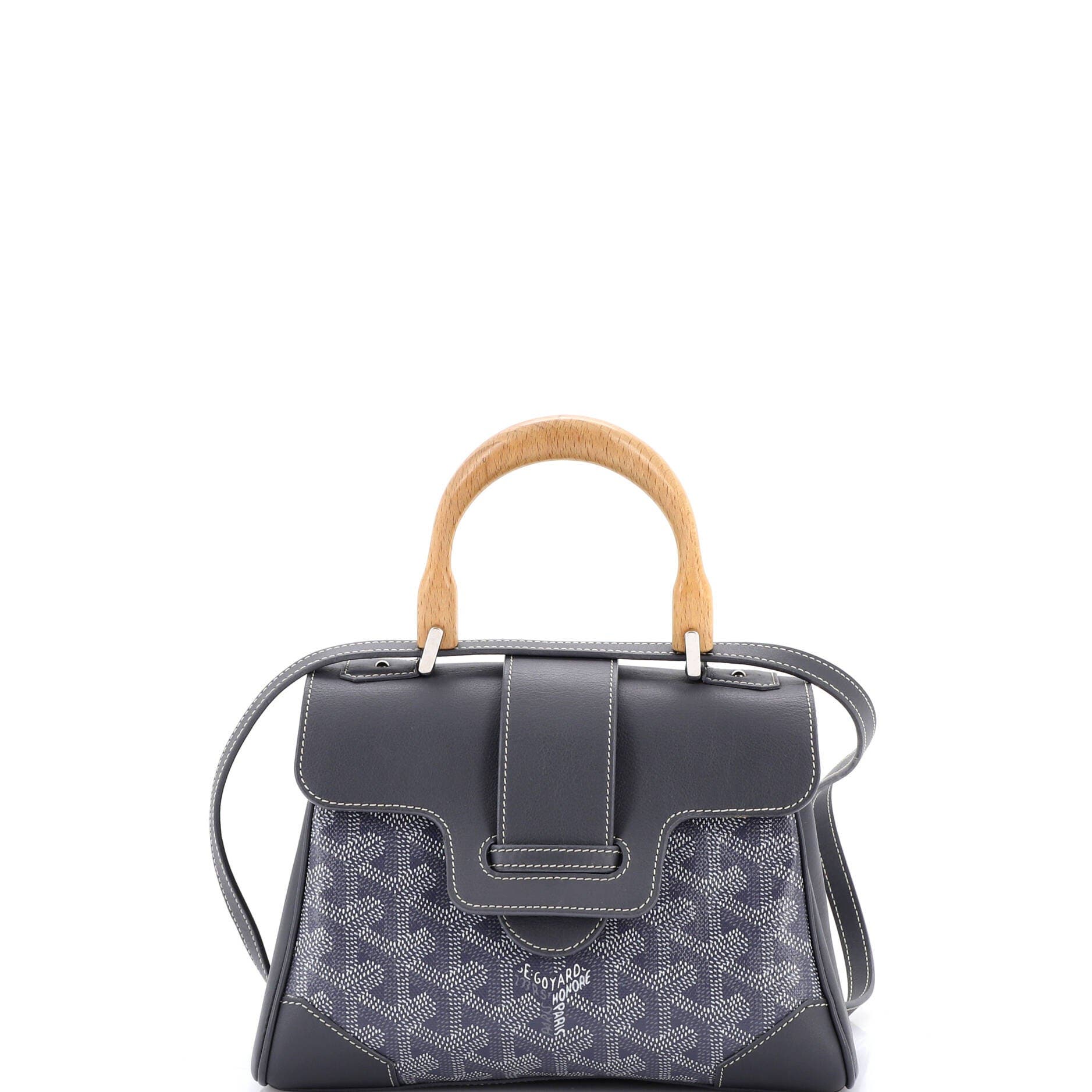 Saigon Top Handle Bag Coated Canvas with Leather Mini, Main, color, Grey