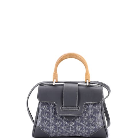 Saigon Top Handle Bag Coated Canvas with Leather Mini