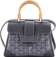 Pre-Owned Goyard Saigon Top Handle Bag Coated Canvas with Leather Mini