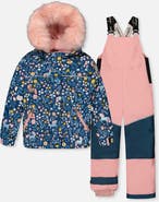 Deux par Deux Discover Unicorn Faux Fur Hood Jacket & Suspender Pants Two Piece Snowsuit
