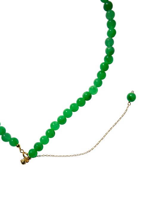 Seree Lime Green Jade Beaded Necklace In Green