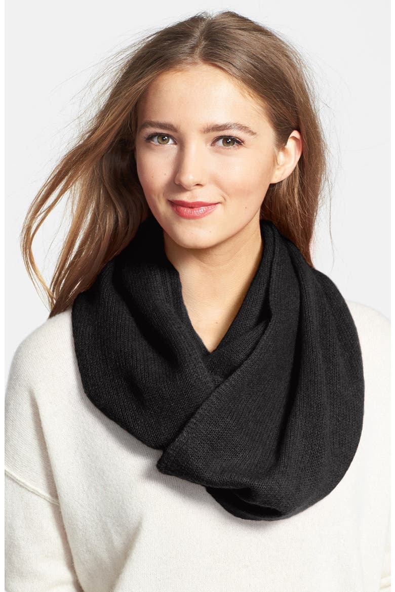 Cashmere Infinity Scarf, Main, color, BLACK