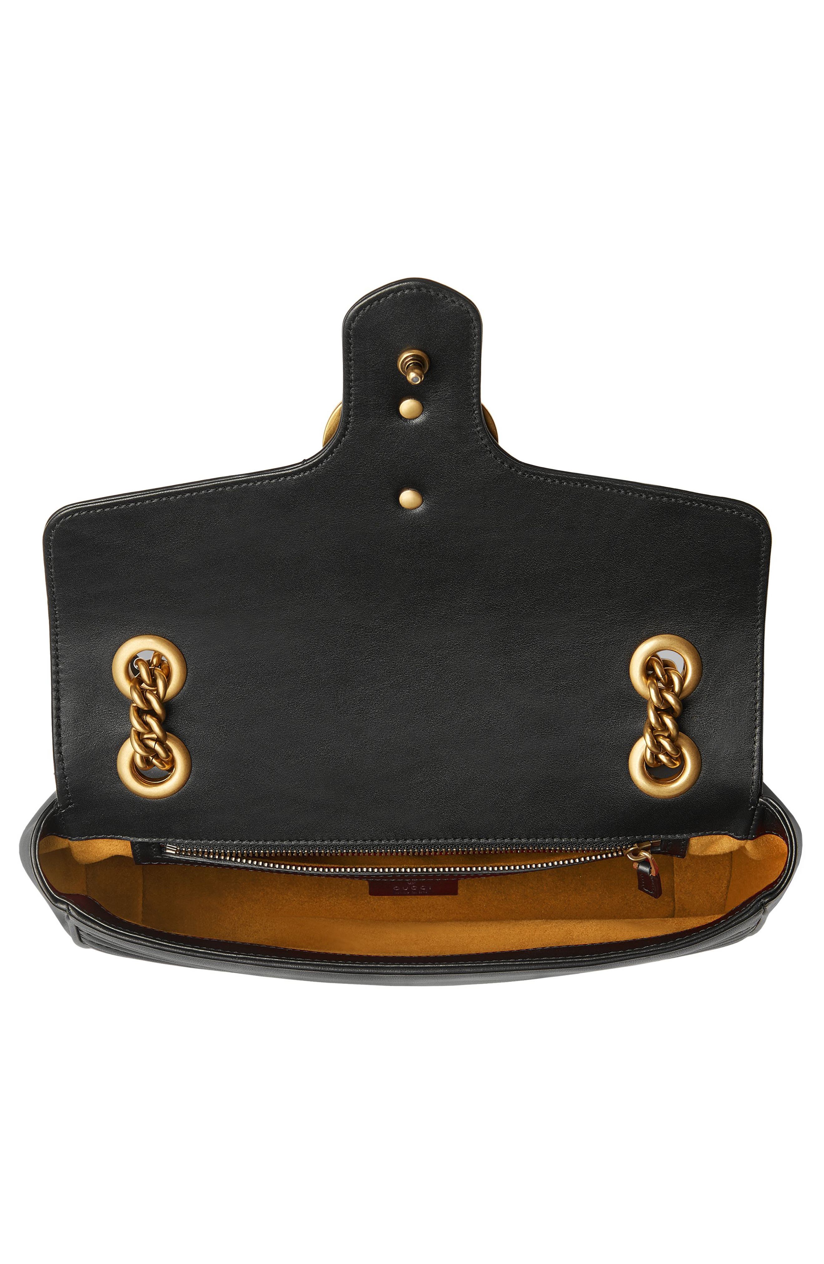 Small Matelassé Leather Shoulder Bag, Alternate, color, NERO/ NERO