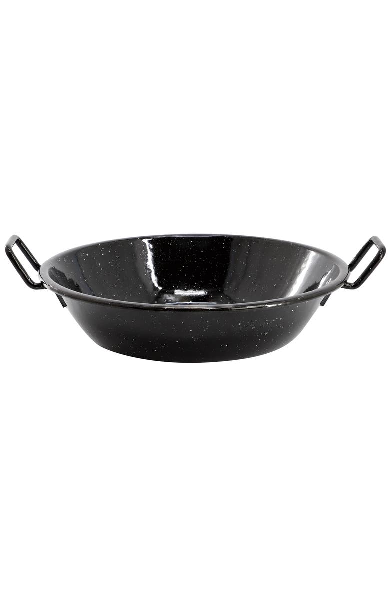 OSTER Castillo 9.5in Enameled Steel Paella Pan, Main, color, Speckle Black