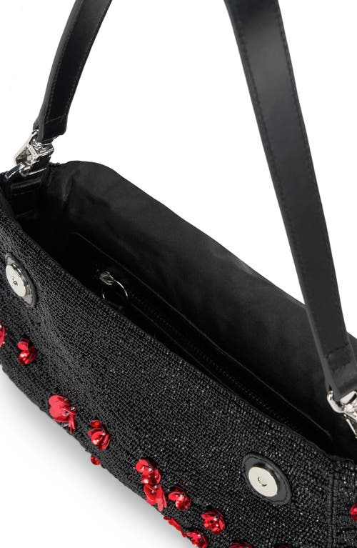 Staud Timmy Beaded Shoulder Bag In Black