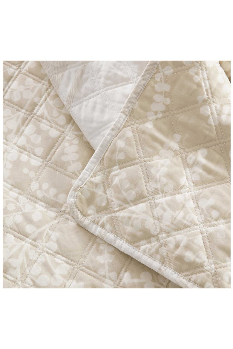 Layered Branches Reversible Quilted Throw Blanket, Alternate, color, OYSTER SHELL/ WHITE
