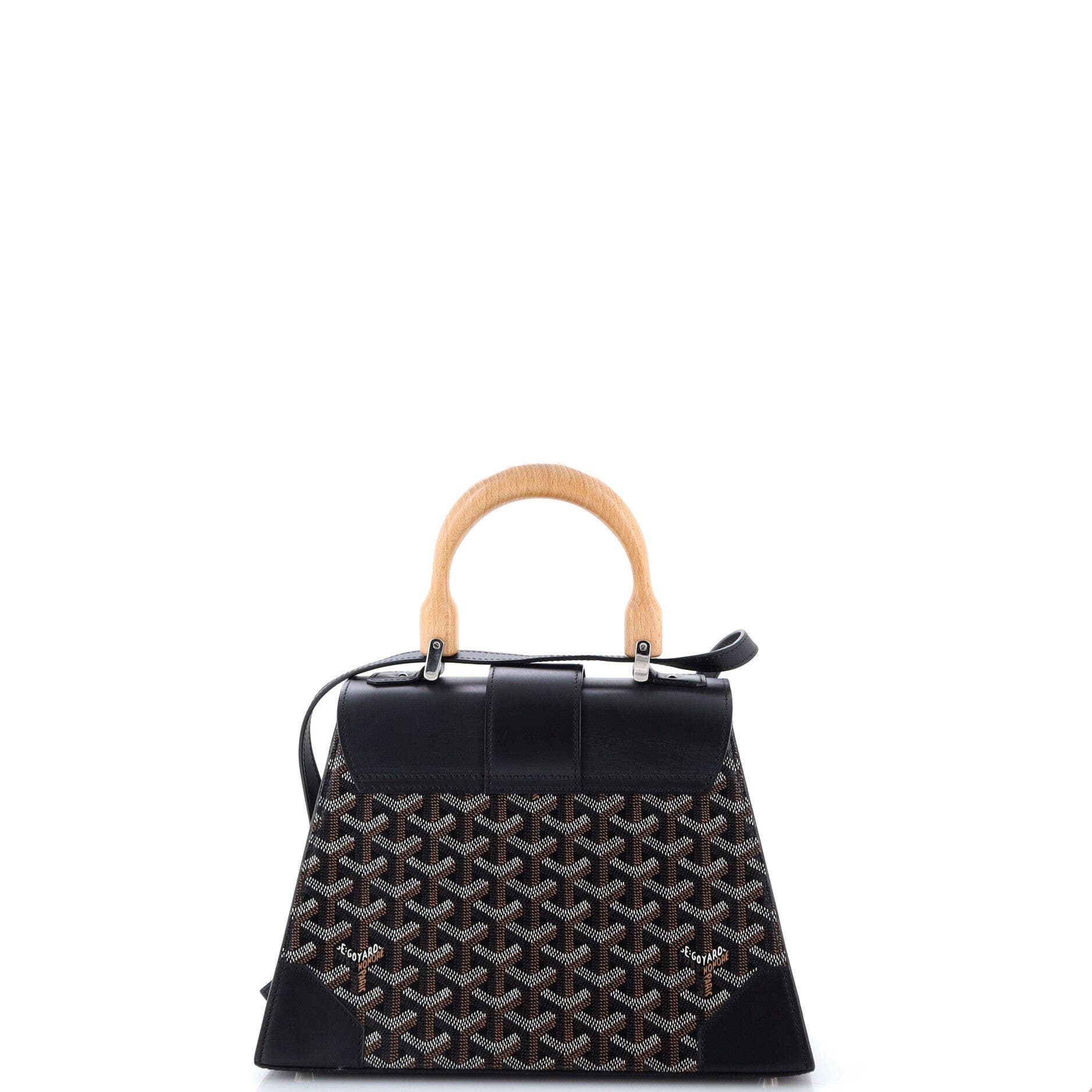Saigon Top Handle Bag Coated Canvas with Leather PM, Alternate, color, Black