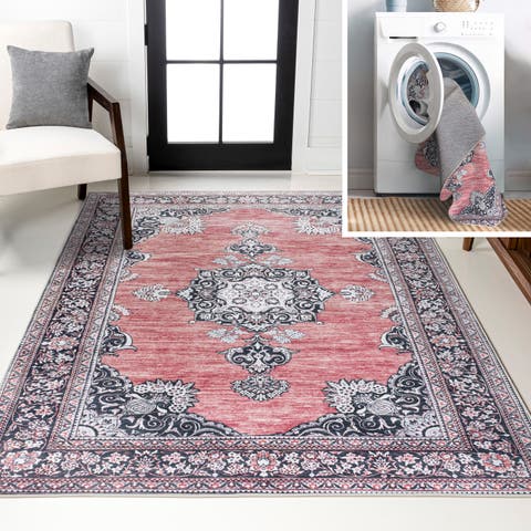 Bausch Bohemian Distressed Chenille Machine-Washable Area Rug