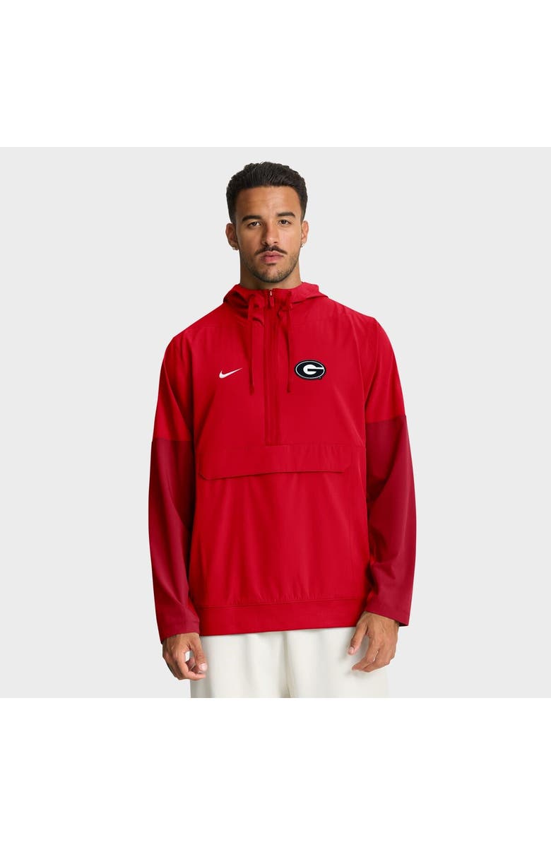 Nike Men's Nike Red Georgia Bulldogs Anorak Half-Zip Hoodie Jacket, Alternate, color, Red