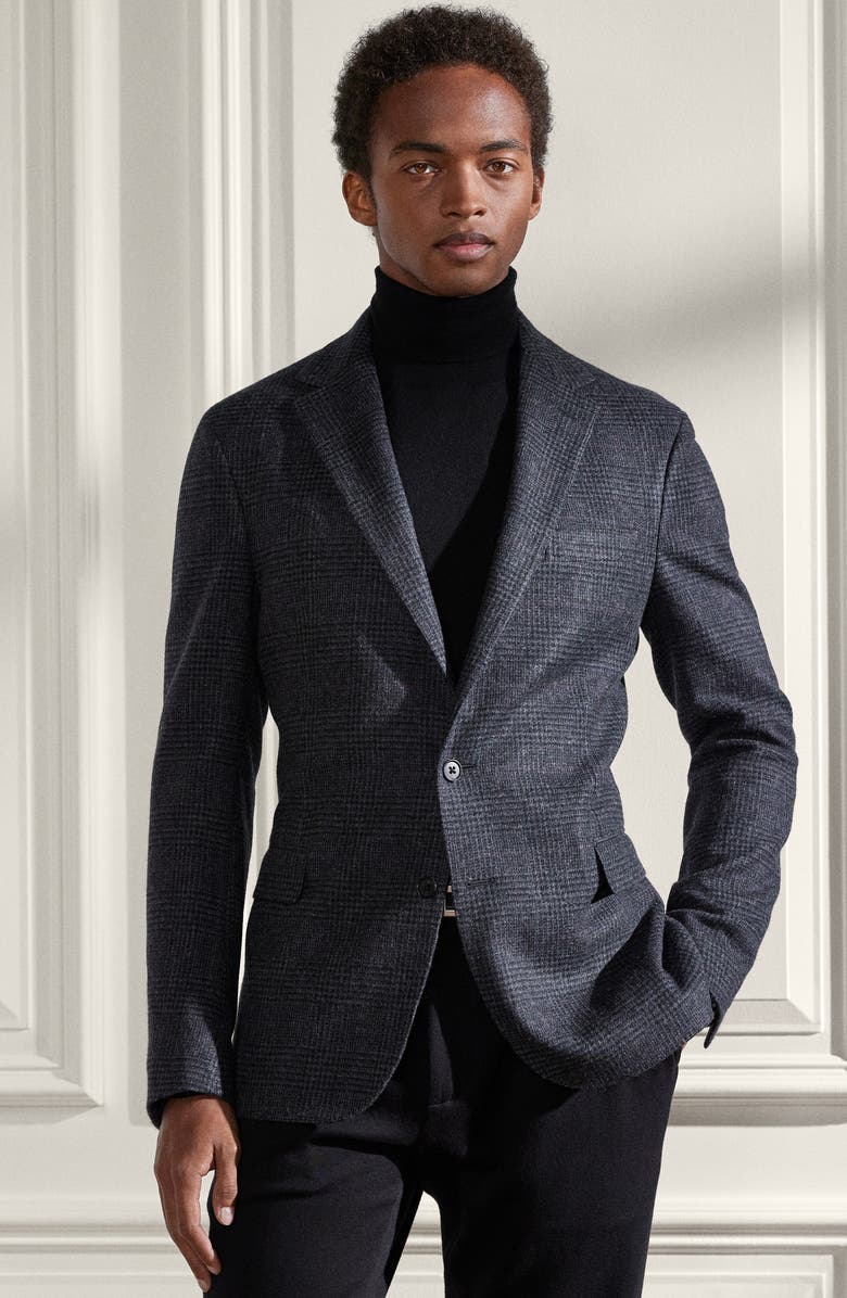 Ralph Lauren Purple Label Hadley Glen Plaid Tailored Wool Jacket, Alternate, color,