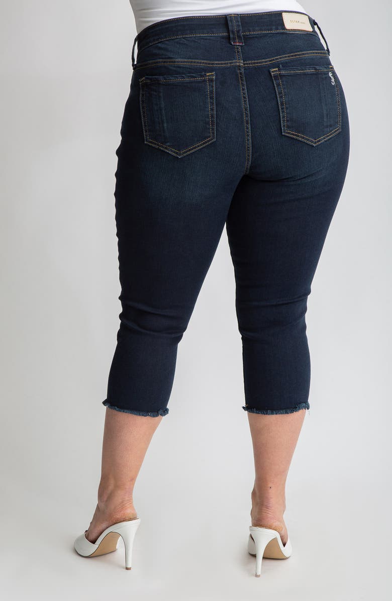 SLINK Jeans Frayed Crop Capri Jeans, Alternate, color, Baylor