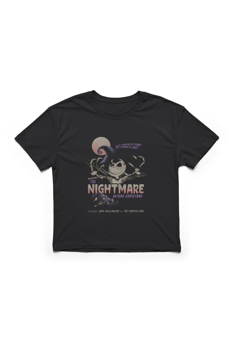Girl's The Nightmare Before Christmas Jack Master of Fright Crop T-Shirt, Alternate, color, Black