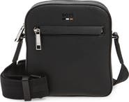 BOSS Ray North/South Faux Leather Crossbody Bag