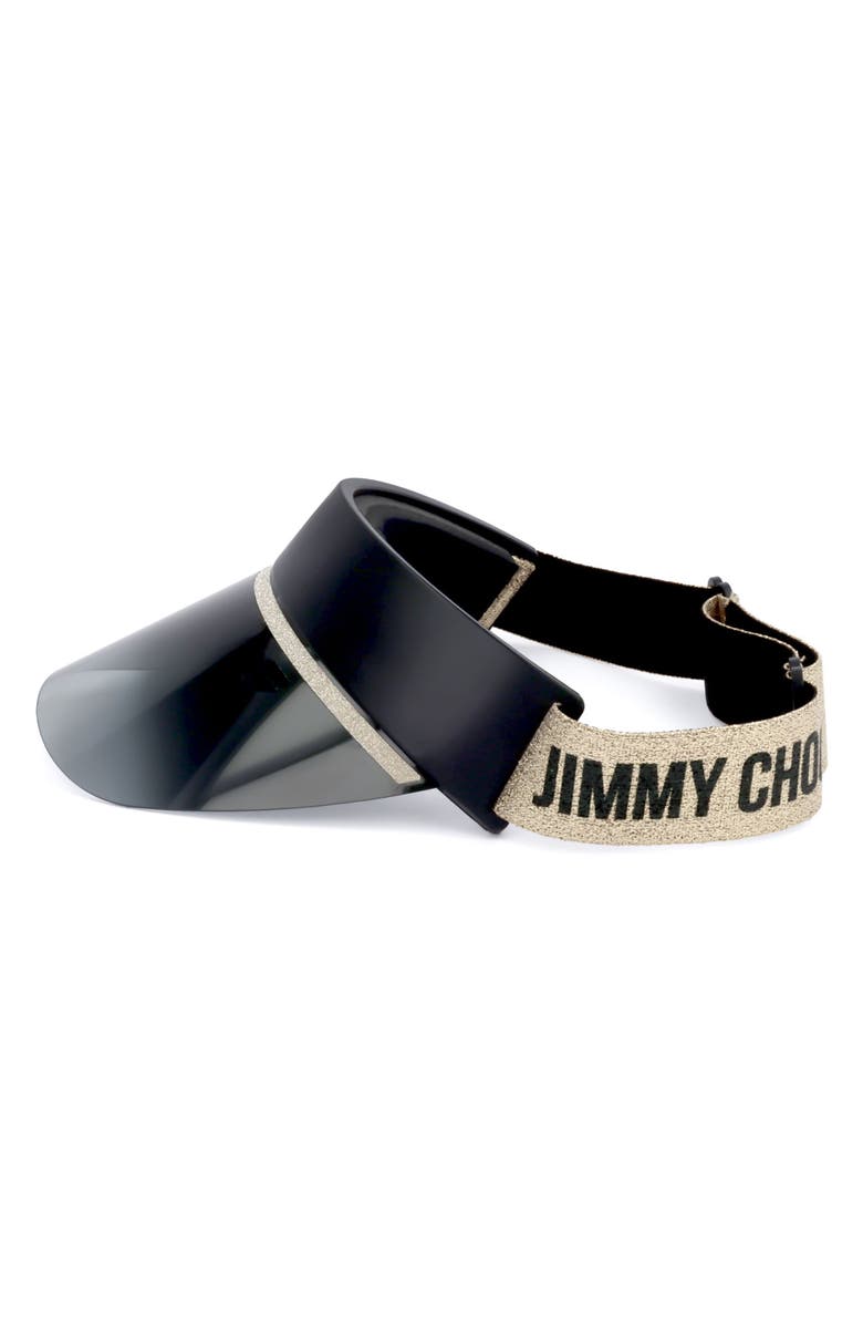 Jimmy Choo Visor, Alternate, color, Black Gold