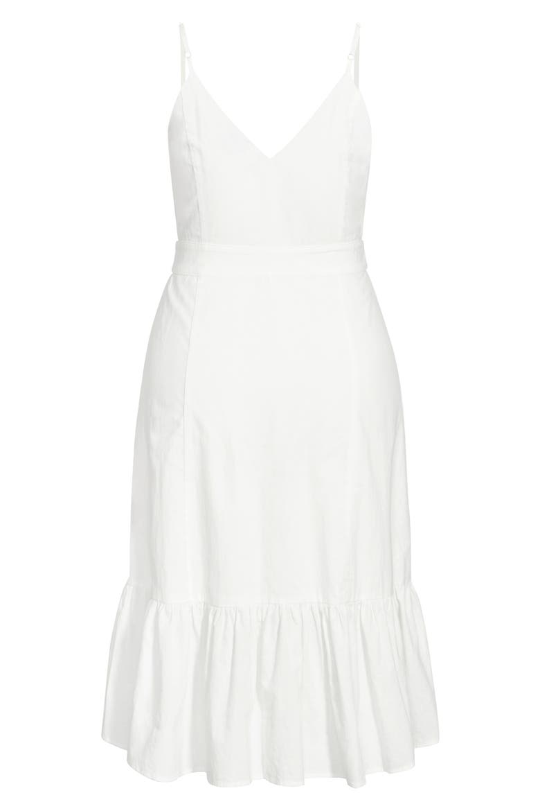 Cotton & Linen Wrap Dress, Alternate, color, IVORY
