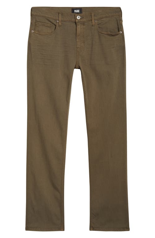 Paige Transcend Normandie Straight Stretch Jeans In Green