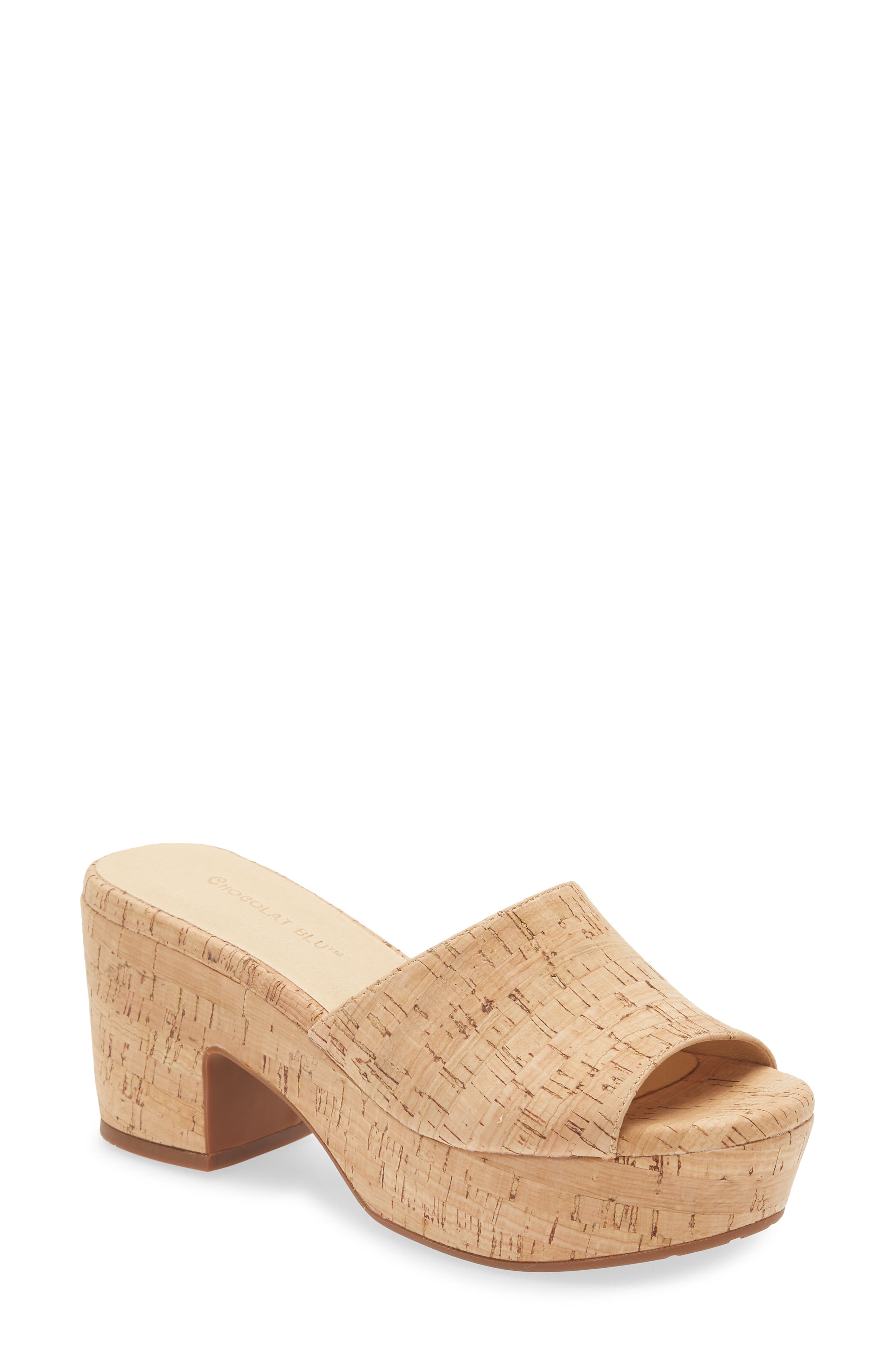 Chocolat Blu Golden Platform Sandal in Cork 