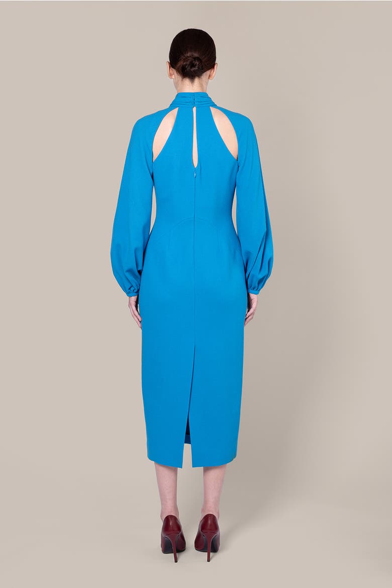 Rima Long Sleeve Fitted Midi Dress, Alternate, color, 53turquiose