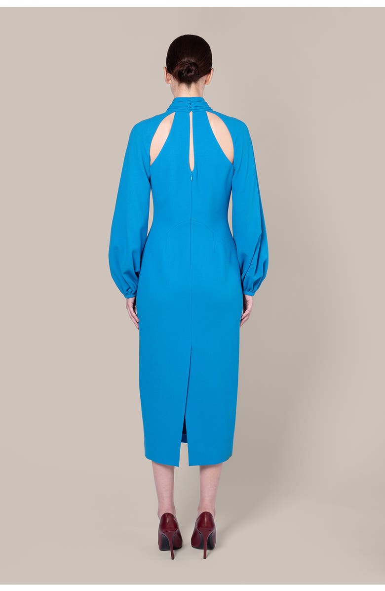 Roksanda Rima Long Sleeve Fitted Midi Dress, Alternate, color, 53Turquiose