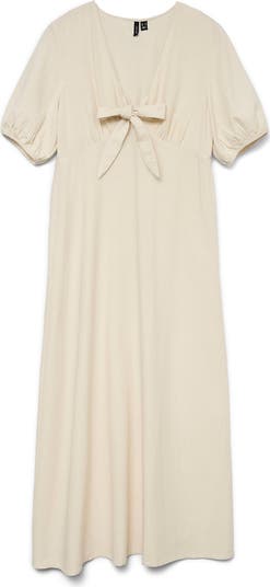 Nethe Tie Front Empire Waist Maxi Dress
