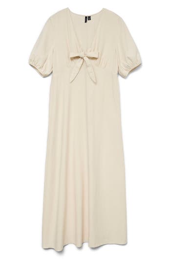 Vero Moda Nethe Tie Front Empire Waist Maxi Dress