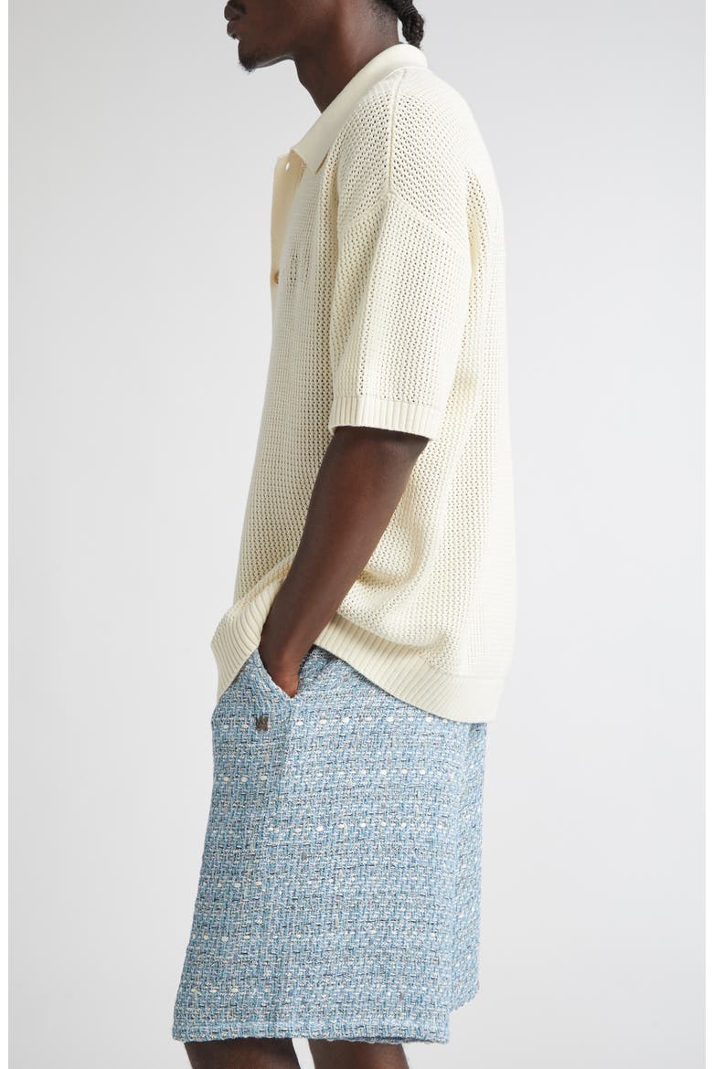 Open Stitch Button-Up Shirt, Alternate, color, IVORY