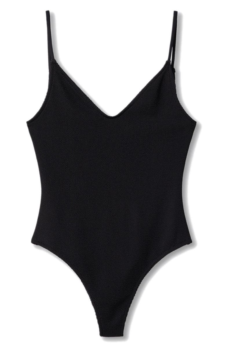 MANGO Textured One-Piece Swimsuit, Alternate, color, 