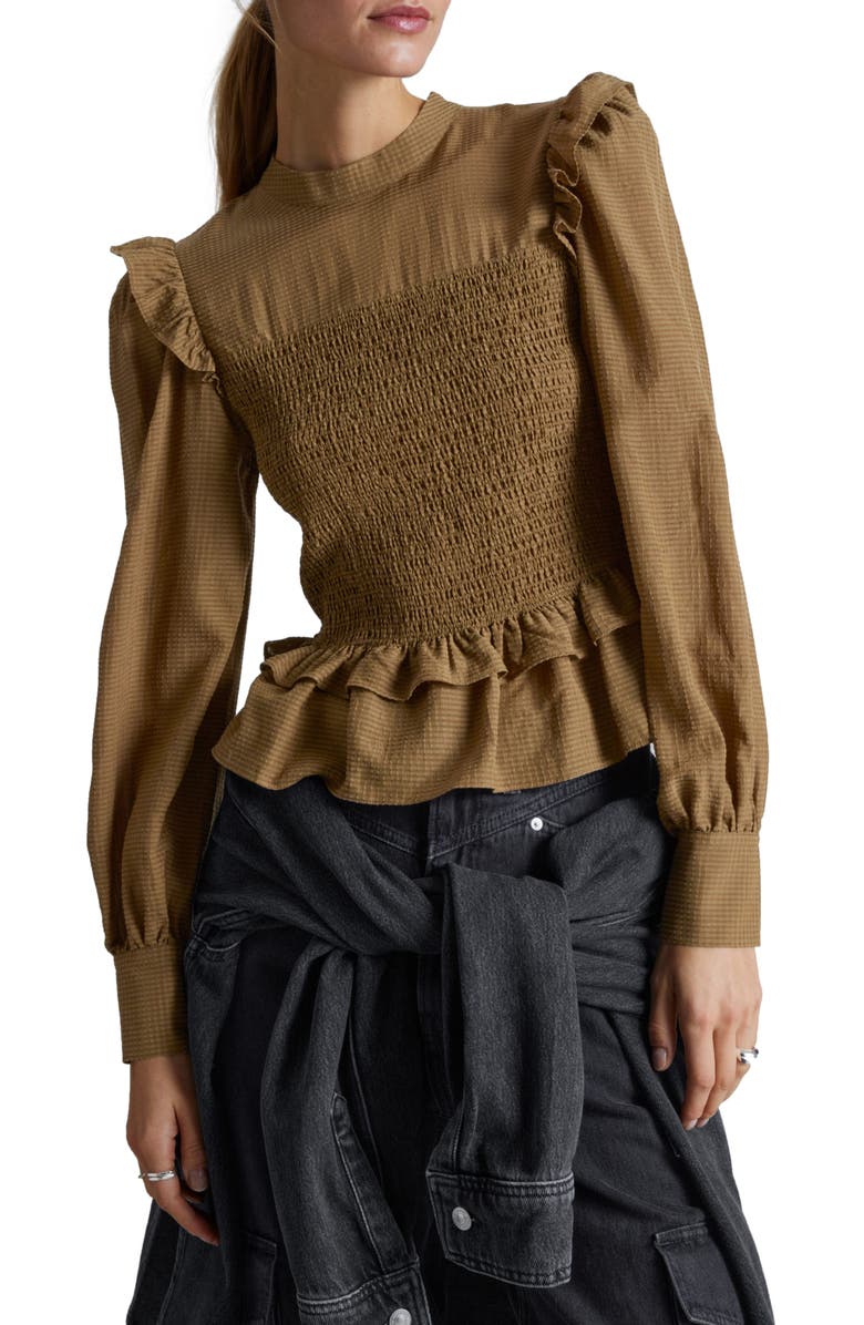 & Other Stories Floral Smocked Peplum Top, Main, color, 