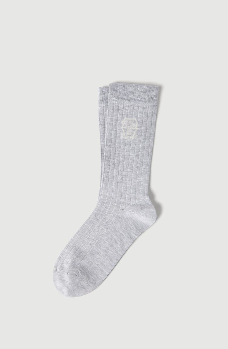 Brunello Cucinelli Cotton socks, Main, color, Fog