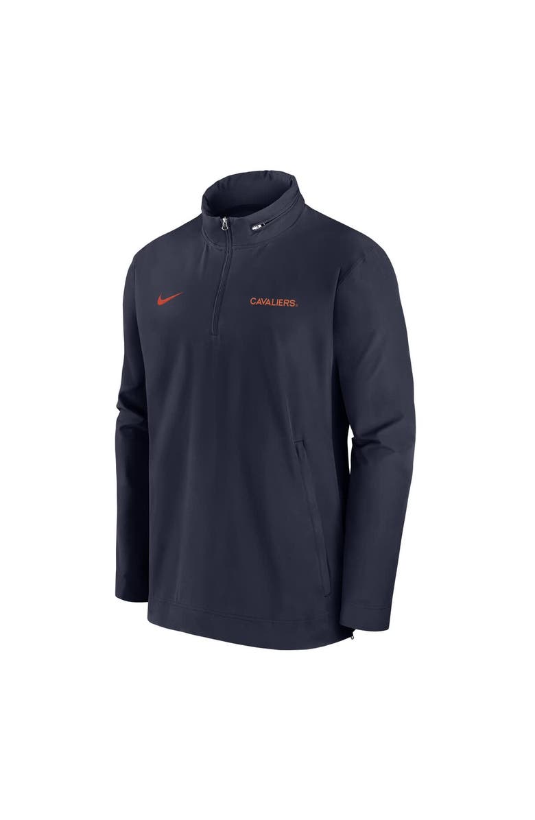 Nike Men's Nike Navy Virginia Cavaliers 2024 Sideline Coach Quarter-Zip Hoodie Jacket, Alternate, color, Navy