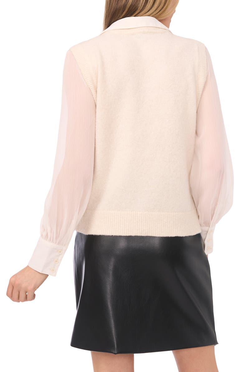 Halogen<sup>®</sup> Illusion Two-Piece Sweater Vest Top, Alternate, color, Birch