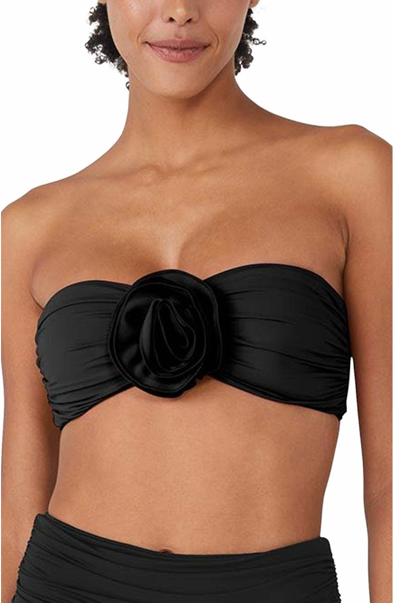 Kate Spade New York Bandeau Bra Bikini Top, Main, color, Black