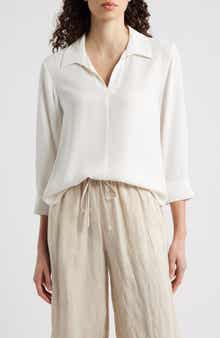 Split Neck Silk Georgette Top