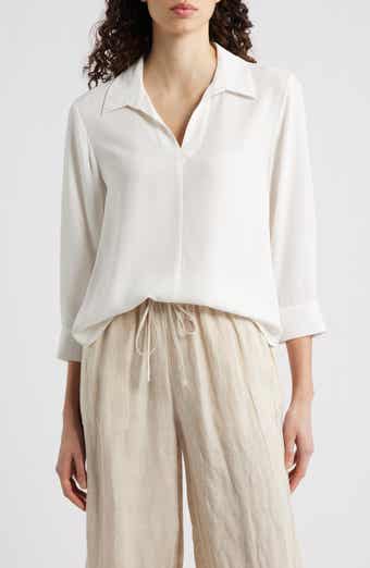 Split Neck Silk Georgette Top