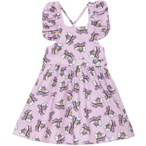 Girls Ruffle Sleeve Dress (Toddler, Little Kid & Big Kid)