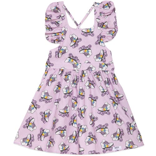 Worthy Threads Girls Ruffle Sleeve Dress In Roller Skates
